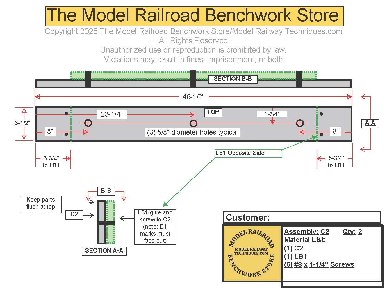 Model Railroad Table Digital Benchwork Plan Package