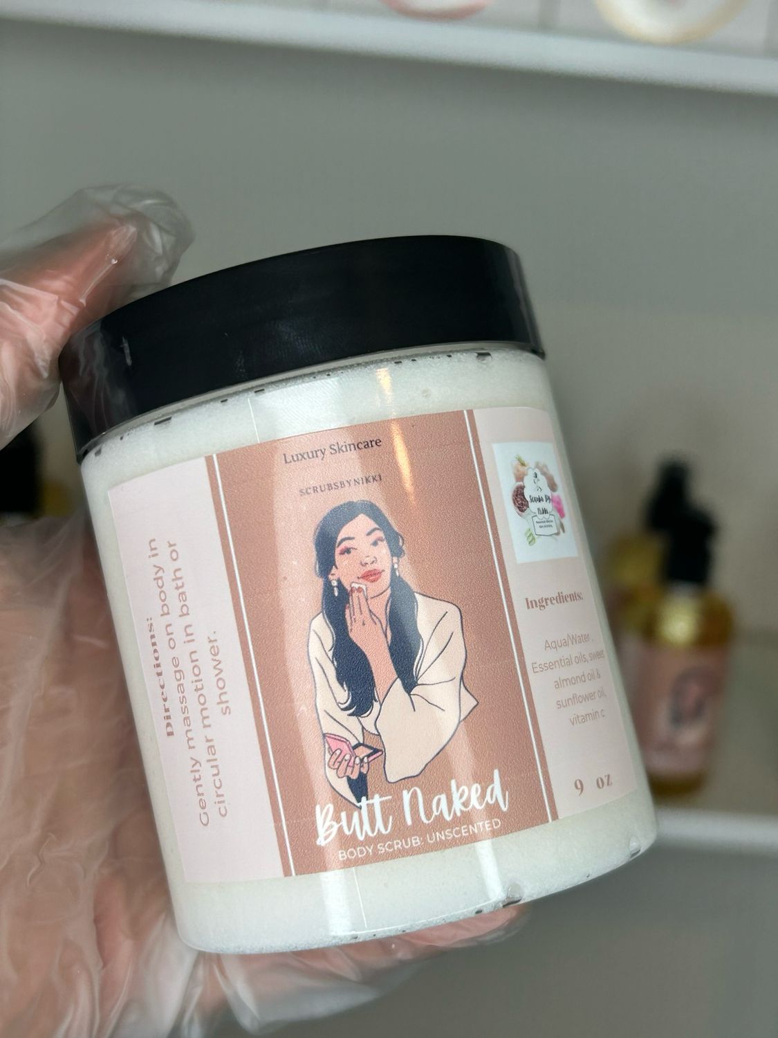 Butt Naked Face &amp; Body Scrub 9oz