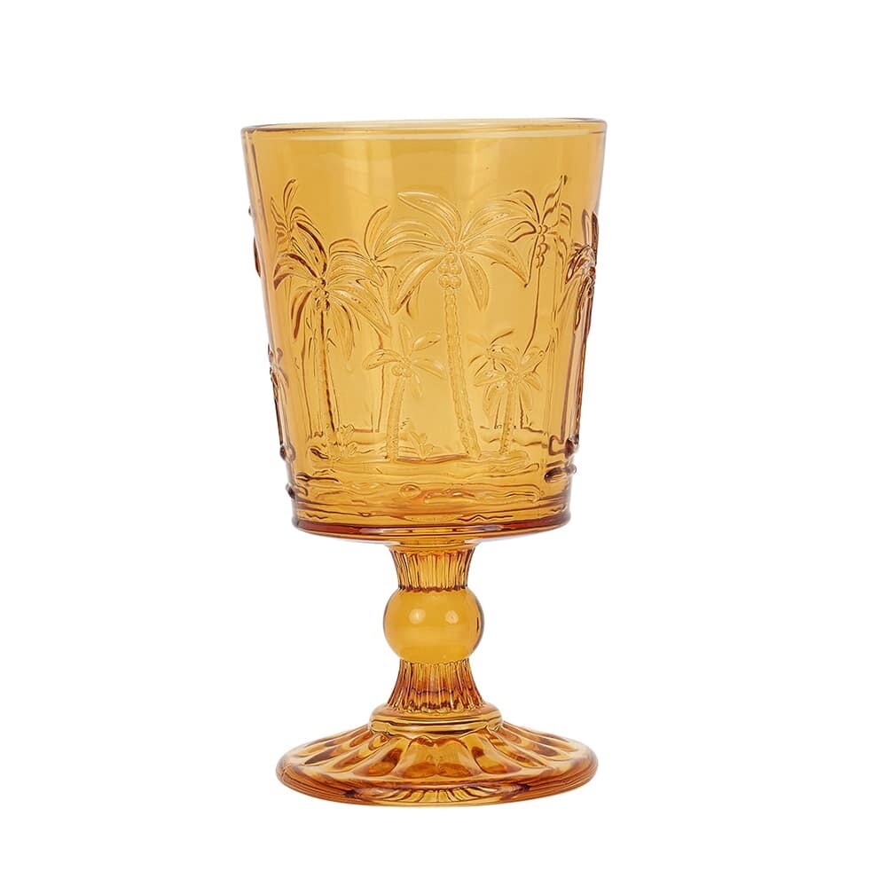 Goblet Set | Palm Tree, Colour: Amber