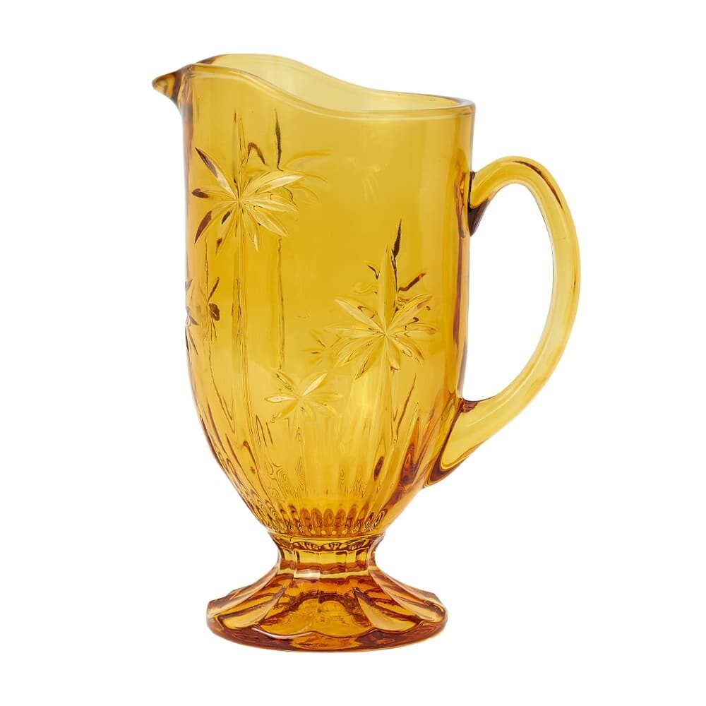 Glass Jug | Palm Tree, Colour: Amber