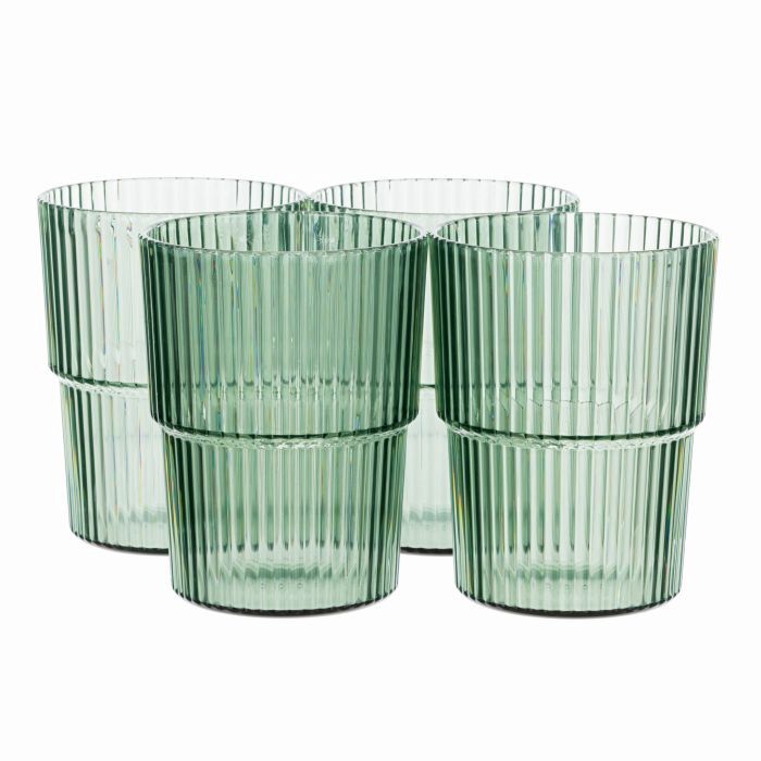 Saltara Tumblers | Green | Recycled Plastic | Set of 4