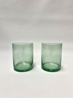 Saltara Tumblers | Green | Bubble Glass | Set of 4