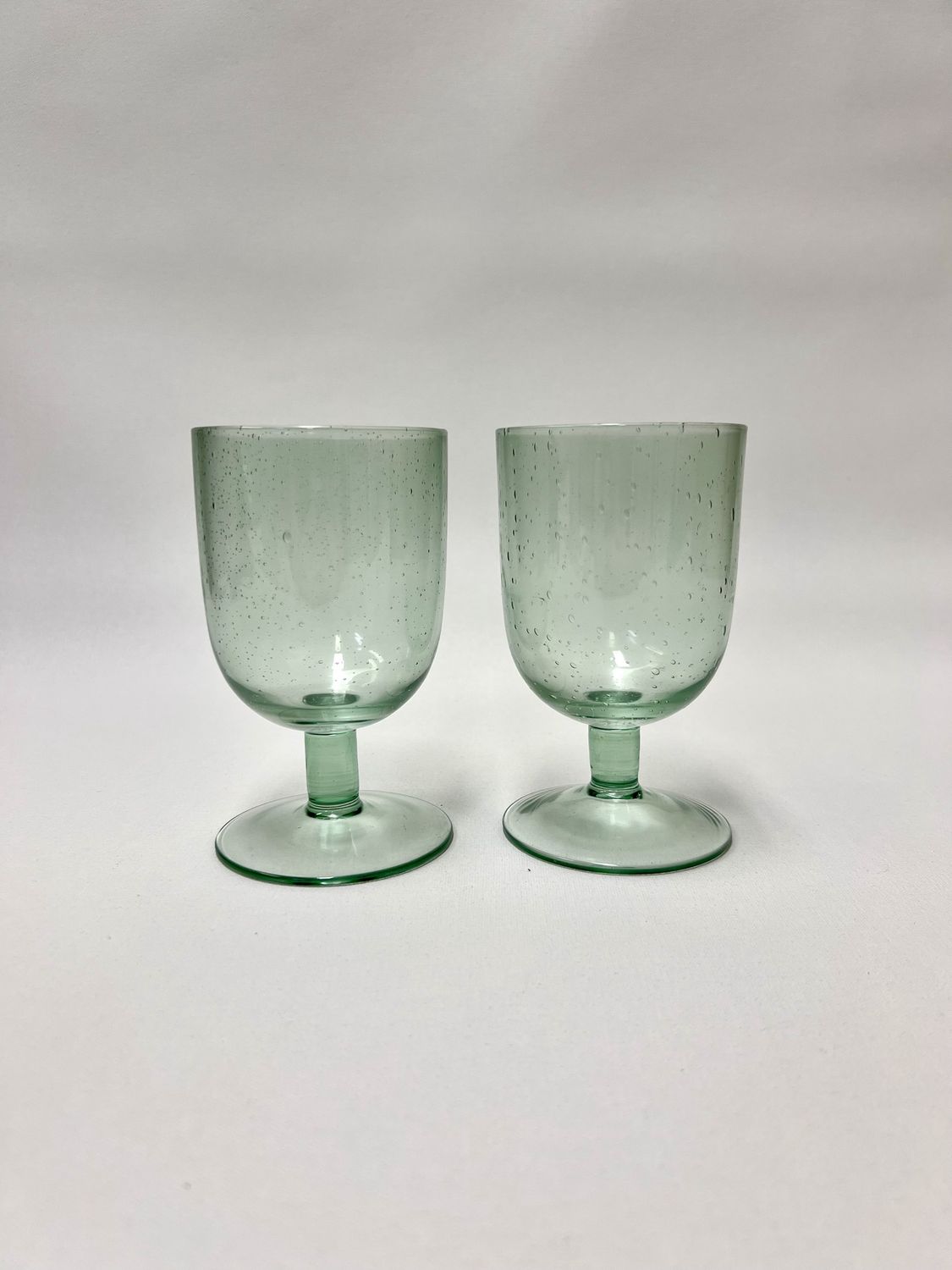 Saltara Goblets | Green | Bubble Glass | Set of 4