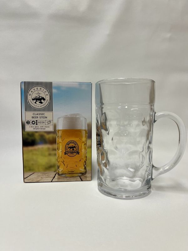1L Classic Glass Beer Stein