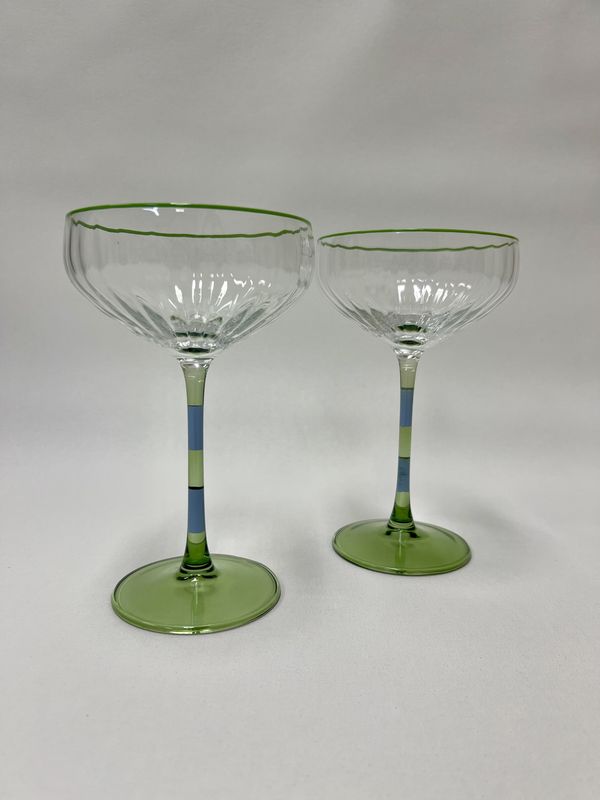 Lena Glass Rib Coupe | Set of 2