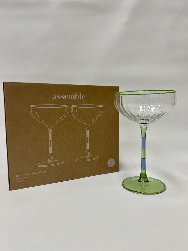 Lena Glass Rib Coupe | Set of 2