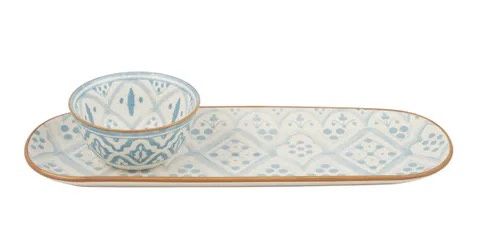 Aleah Ceramic Serve Set | 2 Piece, Colour: Blue