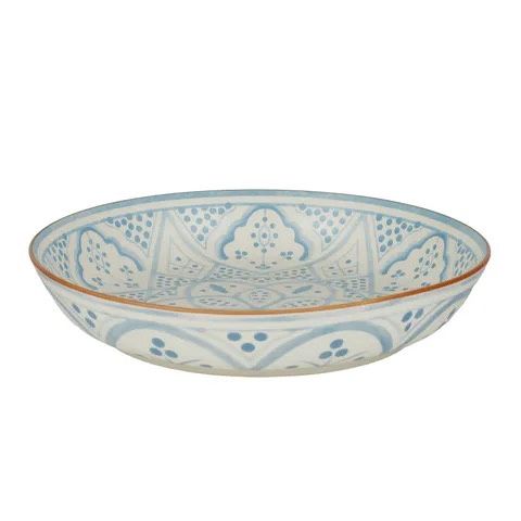 Aleah Ceramic Shallow Bowl, Colour: Blue