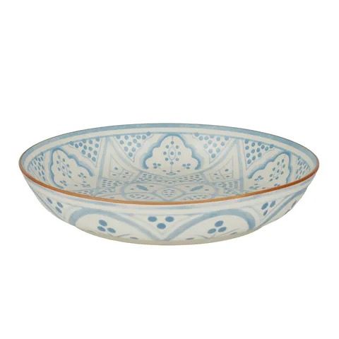 Aleah Ceramic Shallow Bowl, Colour: Blue