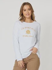 42713 Long Sleeve embroided Tee GS