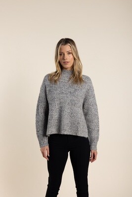Two-T's - Fisherman Knit Sweater Grey Mix - 2706