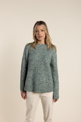 Two-T's - Funnel Neck Jumper Moss - 2713