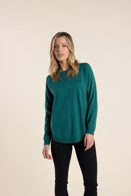 Two-T's - Scoop Hem Jumper Forest - 2715