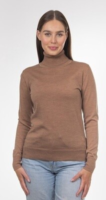 Bella Knitwear - Roll Neck Pullover Brown