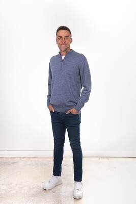 Fields - Classic 1/4 Zip Pullover Chambray - FL835