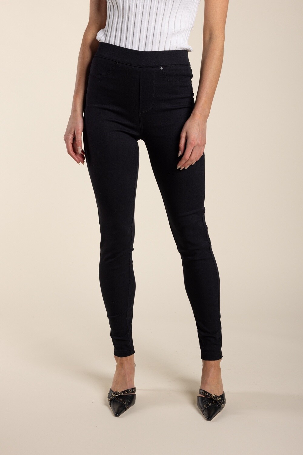 Two-T&#39;s - Pull On Jean Black - 2737
