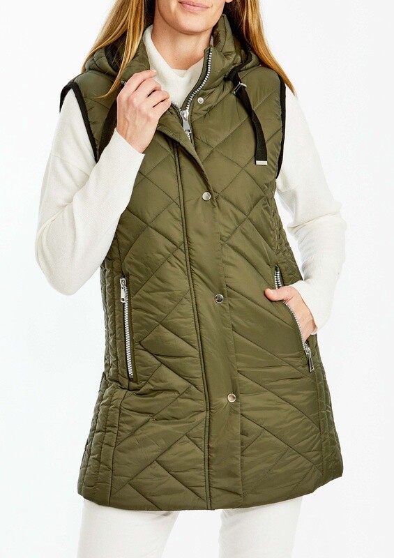 Ping Pong - Long Puffer Vest Khaki - P565400