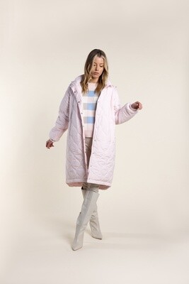 Two-T&#39;s - Long Puffer W/Hood Pale Pink - 2741