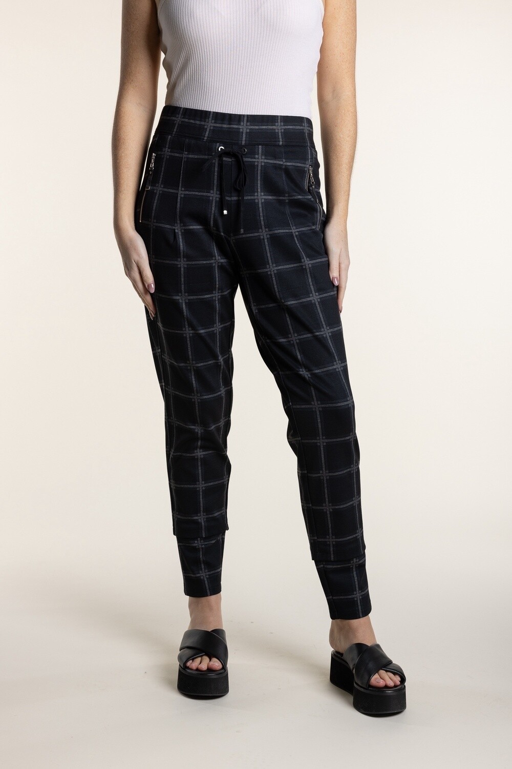 Two-T&#39;s - Check Ponte Pant Large Check - 2757, Size: 8