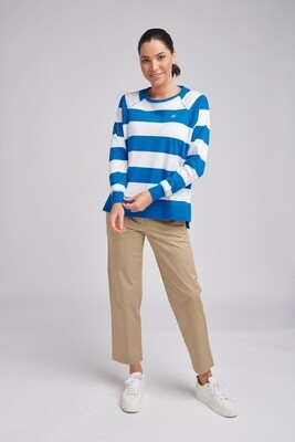 Goondiwindi - Stripe Sweater Opal/White - 3262-2-W24