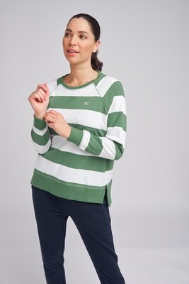 Goondiwindi - Stripe Sweater Green/White - 3262-2-W24