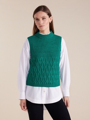 Marco Polo - Cable Knit Vest Forest - YTMW43528