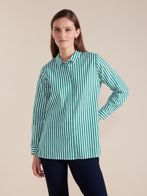 Marco Polo - L/S Essential Stripe Shirt Forest - YTMW44638