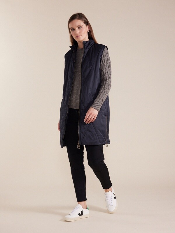 Marco Polo Longline Quilted Vest Black YTMW46079