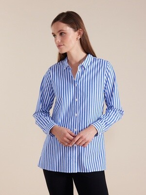 Marco Polo - L/S Essential Stripe Shirt Blue - YTMW44638