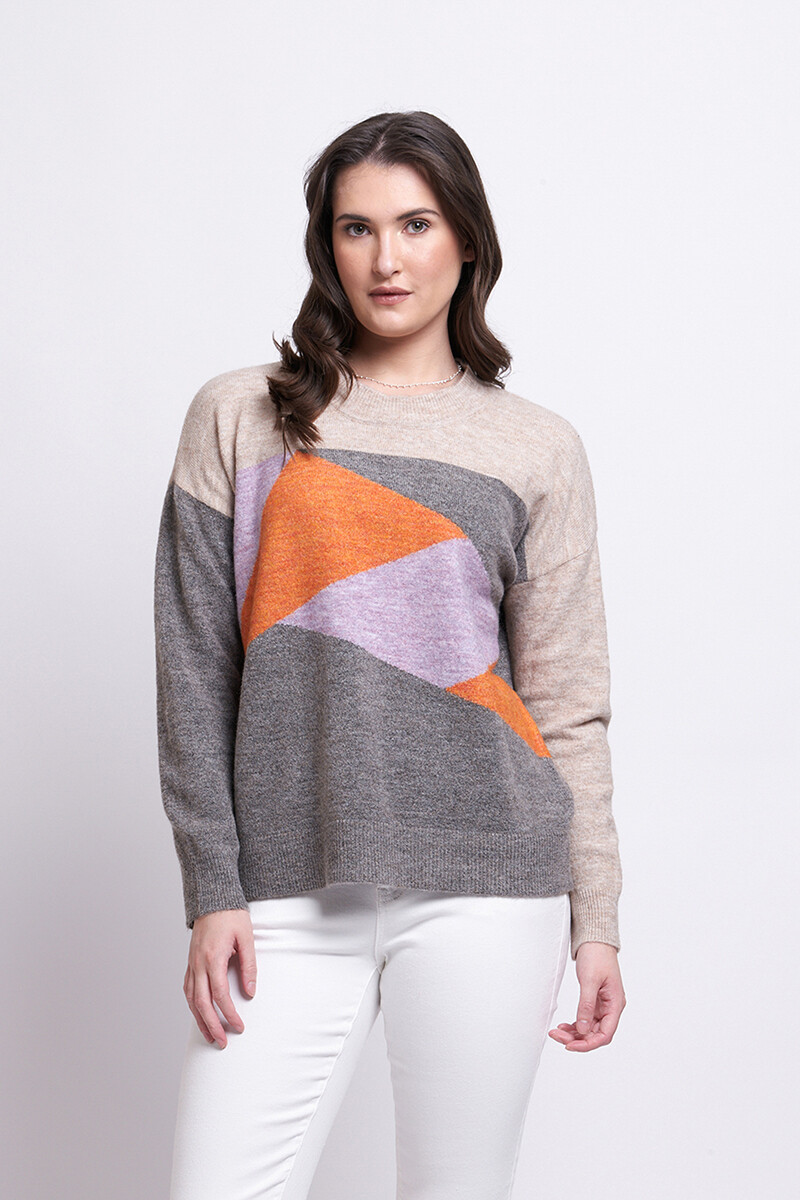 Foil - Cubist Sweater Tangerine - FO7662, Size: S