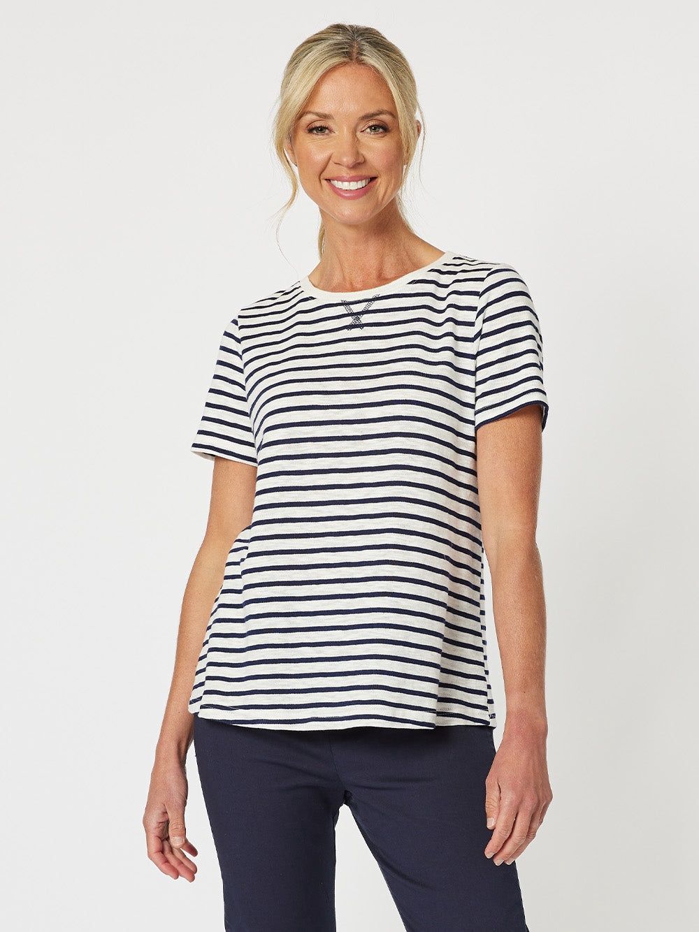 GS - Classic Stripe Tee - Navy 45698