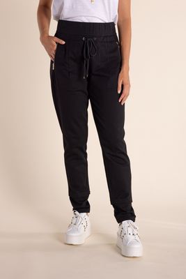 Two-T&#39;s - Track Pant With Zips Black - 2812