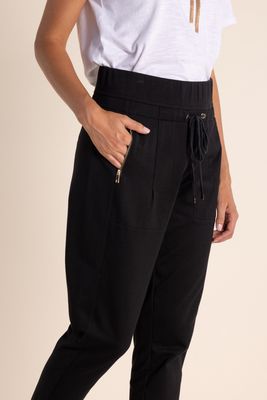 Two-T&#39;s - Track Pant With Zips Black - 2812