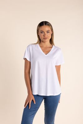 Two-T&#39;s - V Neck T-Shirt White - 2814
