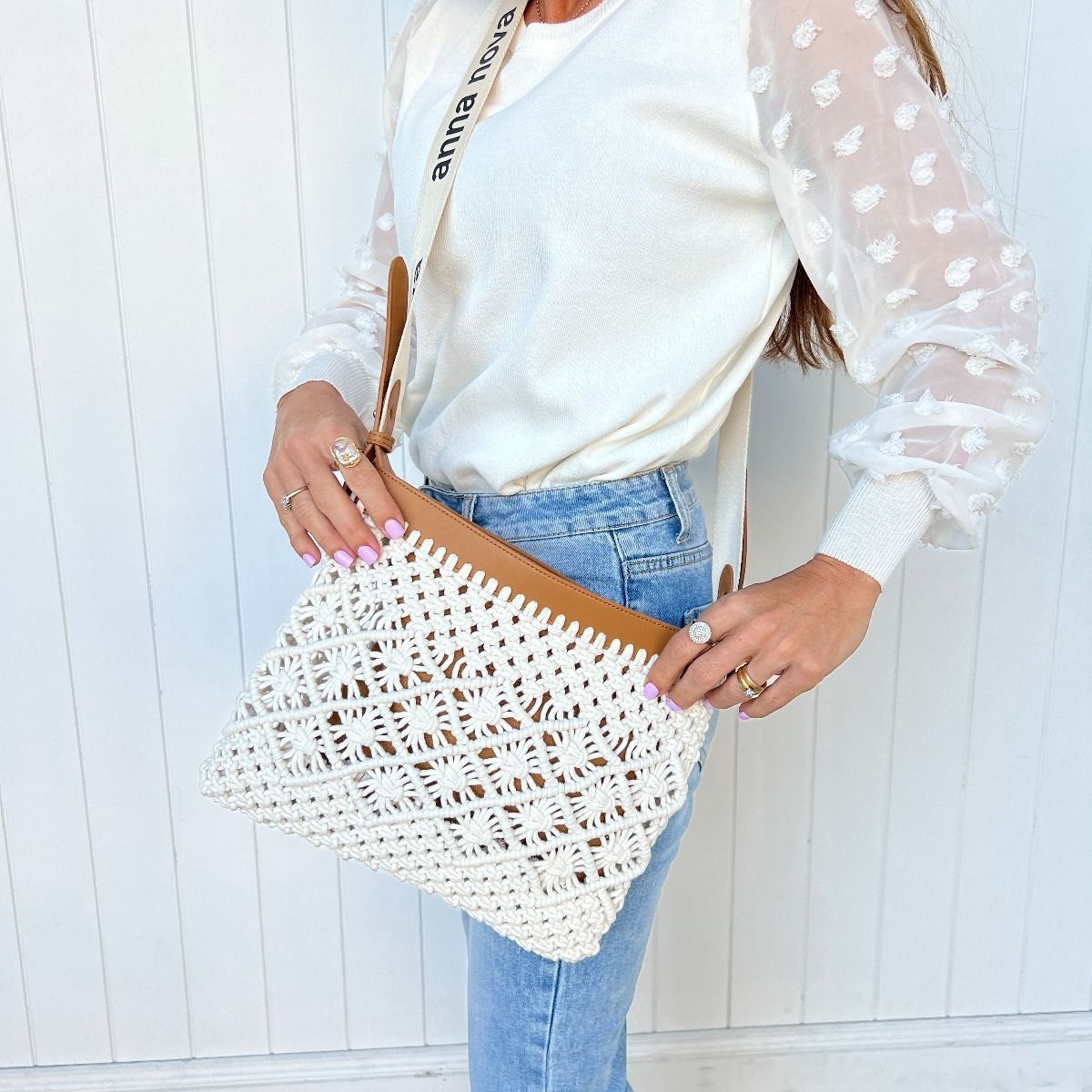Anna Nova - Joni Messenger Satchel White - ABC-WH