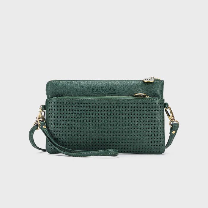 Black Caviar - Nina Deep Green Crossbody/Clutch - SK-01076
