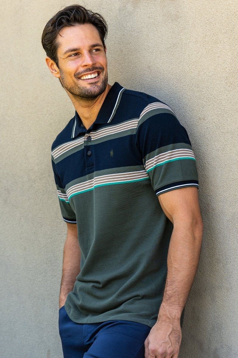 TC - Mens Jacob SS Polo Dark Green/Navy - T4S1504016