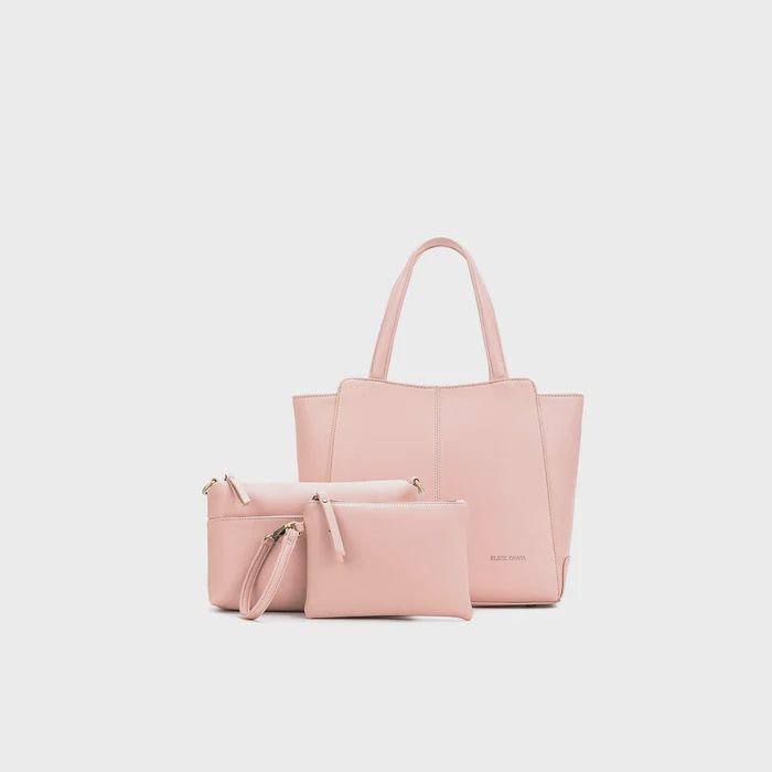 Black Caviar - Penelope Light Pink 3 Piece Handbag Set