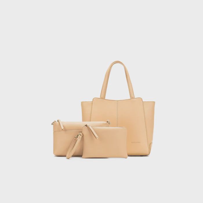 Black Caviar - Penelope Sand 3 Piece Handbag Set