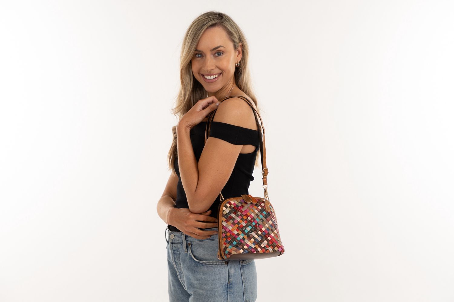 Sassy Duck - Trellis Leather Travel Cross Body Bag - L09