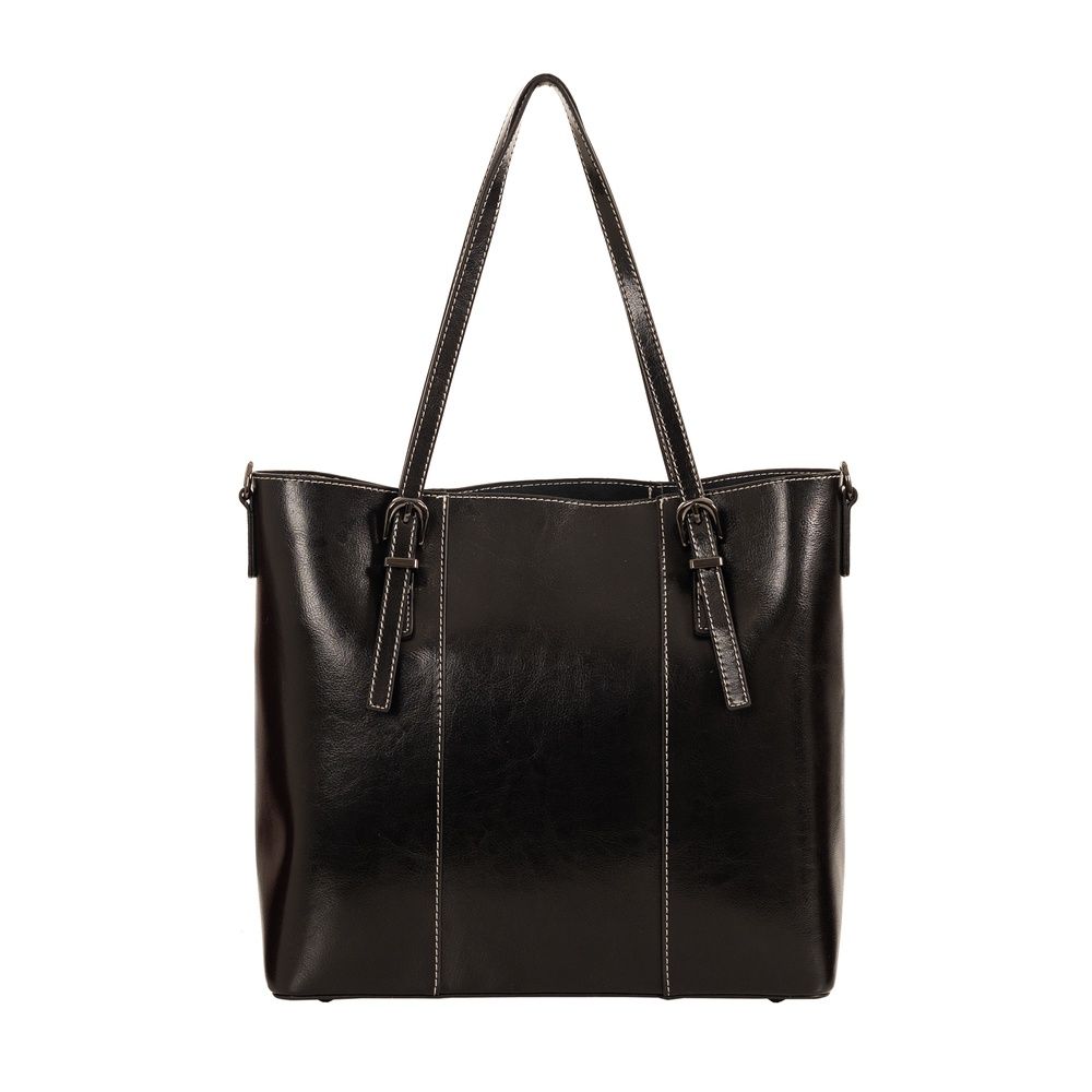 Sassy Duck - Madrid Leather Tote - Black L11