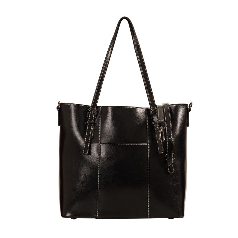 Sassy Duck - Madrid Leather Tote - Black L11