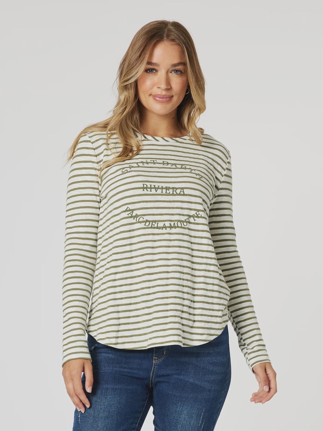 Threadz - Riviera Stripe Long Sleeve Tee - 47074