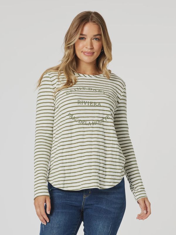 Threadz - Riviera Stripe Long Sleeve Tee - 47074