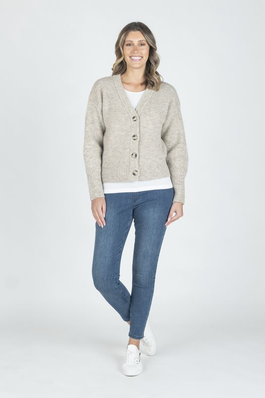 Renoma - V Neck Cardigan - Oat W514