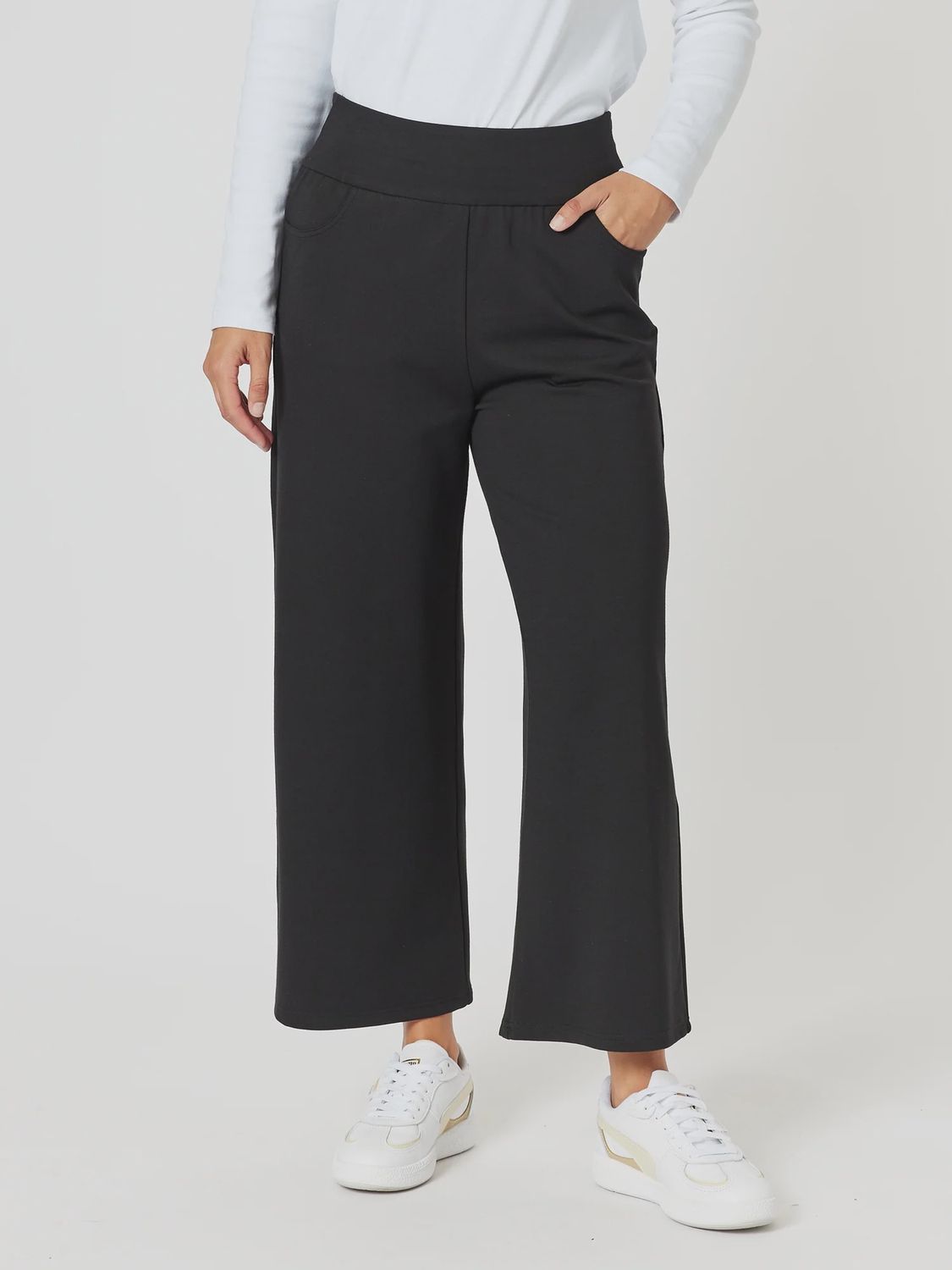 Clarity - Kimmy Ponte Wide Leg Pant - Black 42467