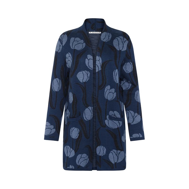 Mansted - Jamie Floral Cardi Dk Blue