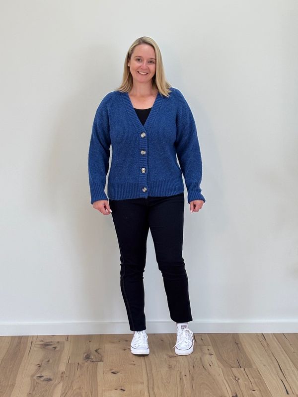 Renoma - V Neck Cardigan - Denim W514