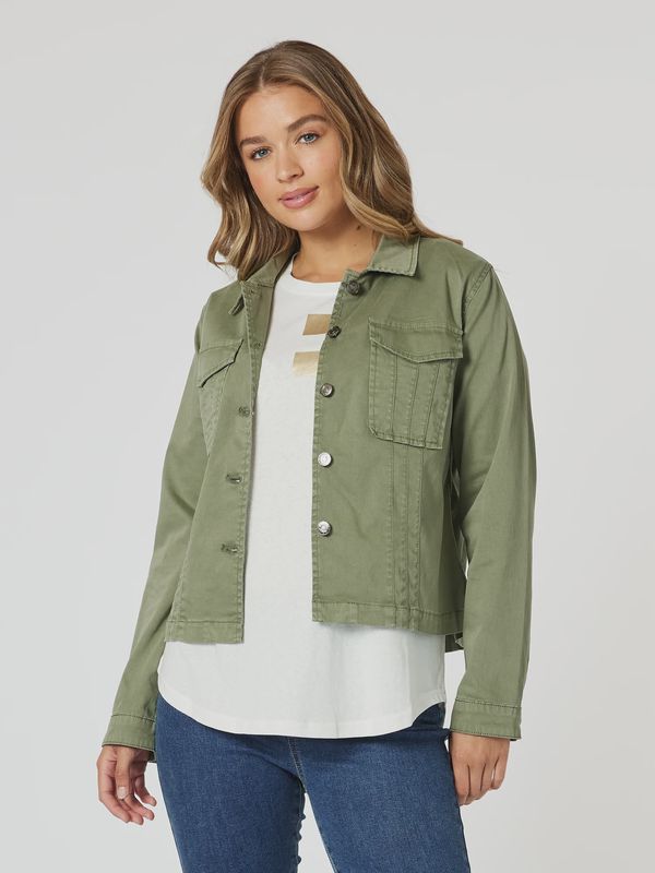 Threadz - Retro Denim Jacket / Washed Khaki 46576
