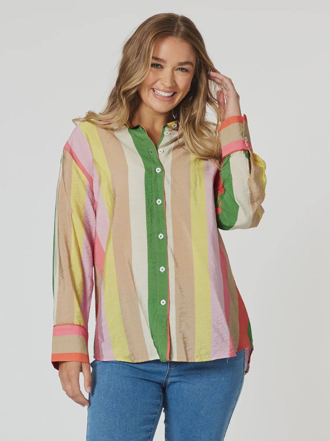 Threadz - Spice Stripe Print Shirt / Spice 46560